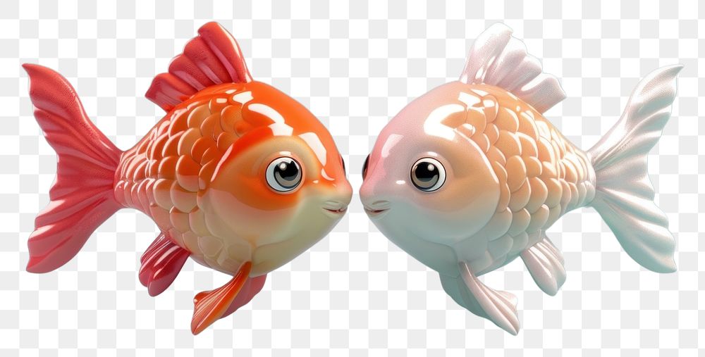 PNG 3d Pisces goldfish animal representation.