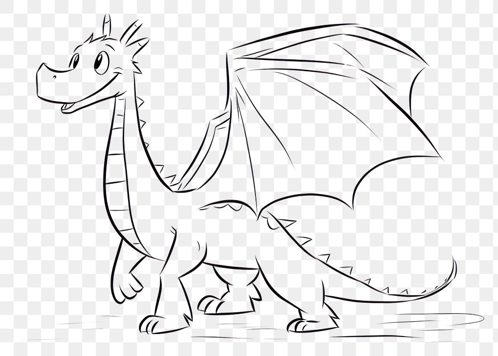 PNG Dragon sketch drawing animal.