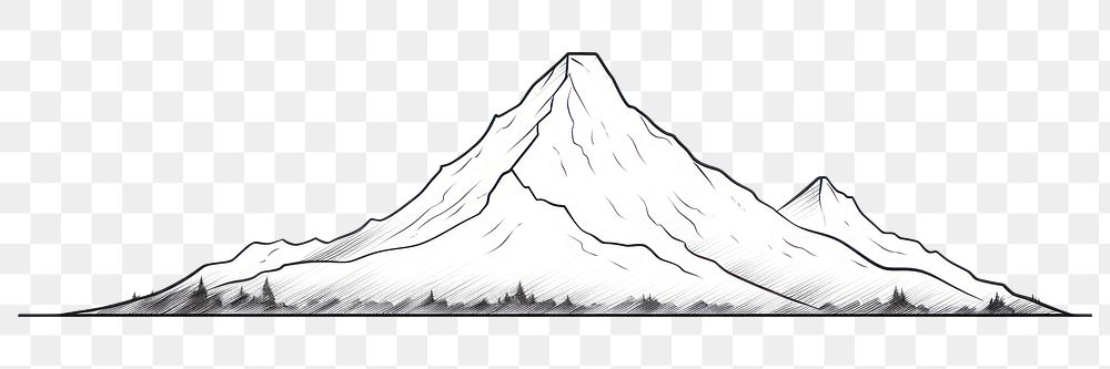 PNG Mountain sketch outdoors drawing.