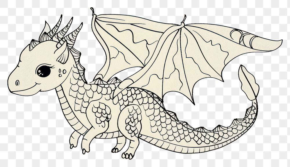 PNG Dragon drawing sketch animal.