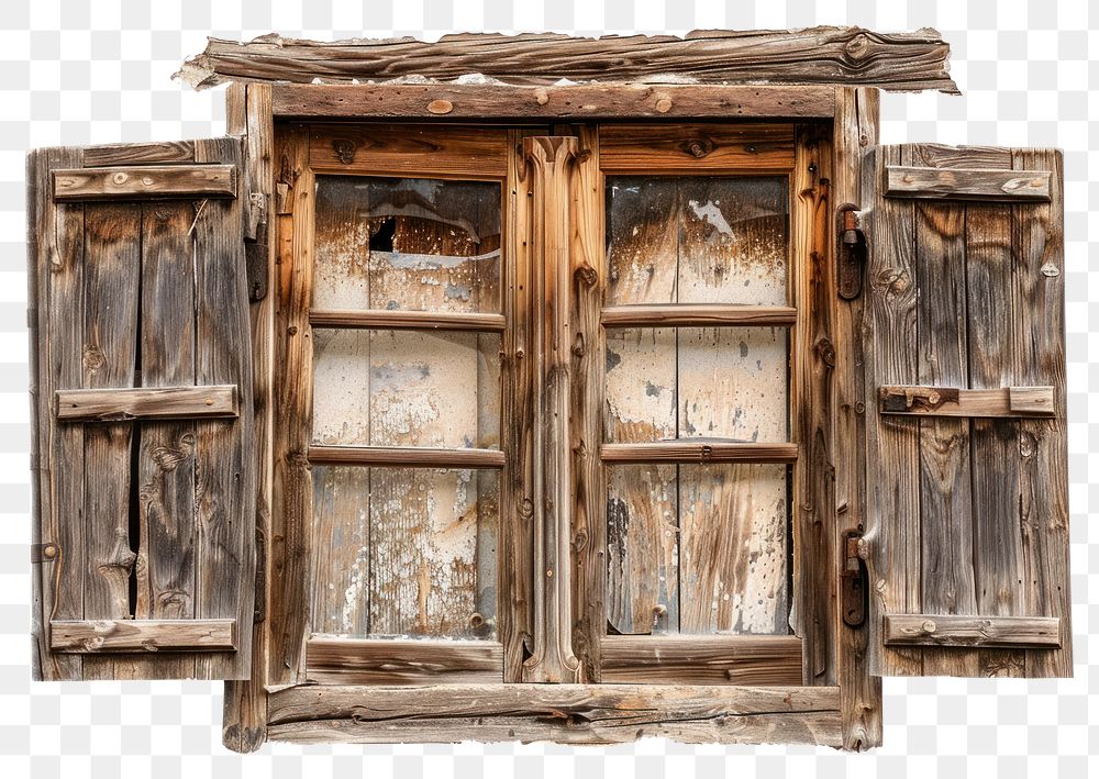 PNG Brown wooden window house white background deterioration.