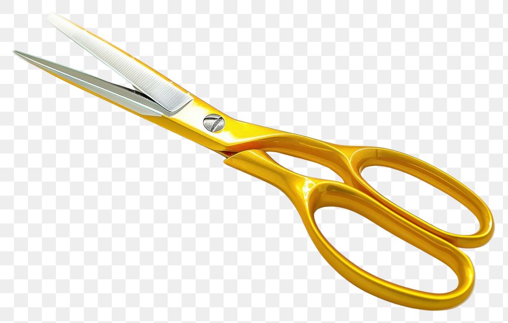 PNG Yellow scissors white background weaponry shears.