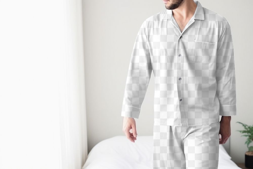 Men's pajamas png product mockup, transparent design