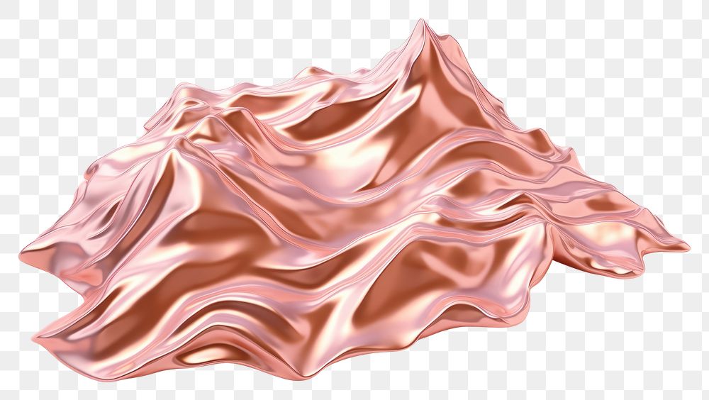 PNG 3d render of mountain rose gold material petal white background invertebrate.