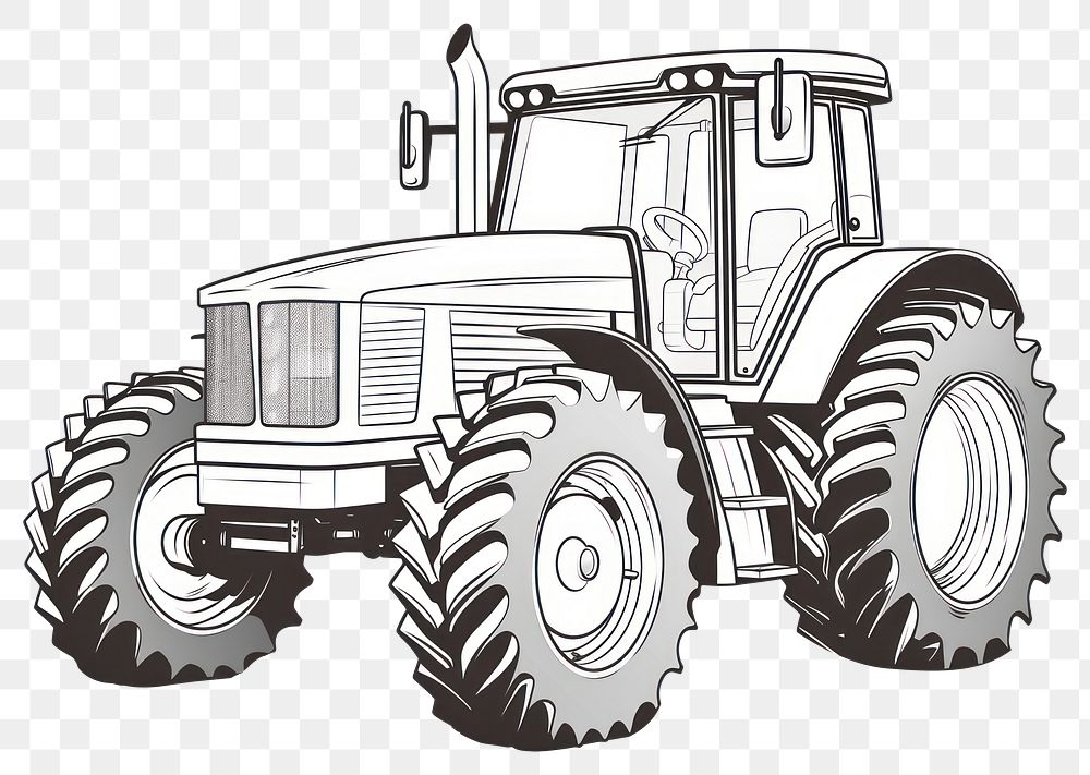 PNG Tractor vehicle sketch line.