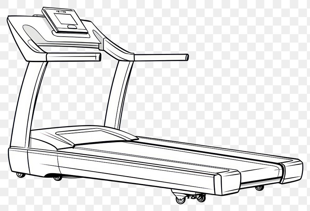 PNG Treadmill sketch line white background.