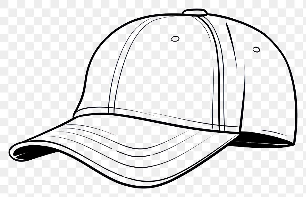 PNG Cap sketch line white background.