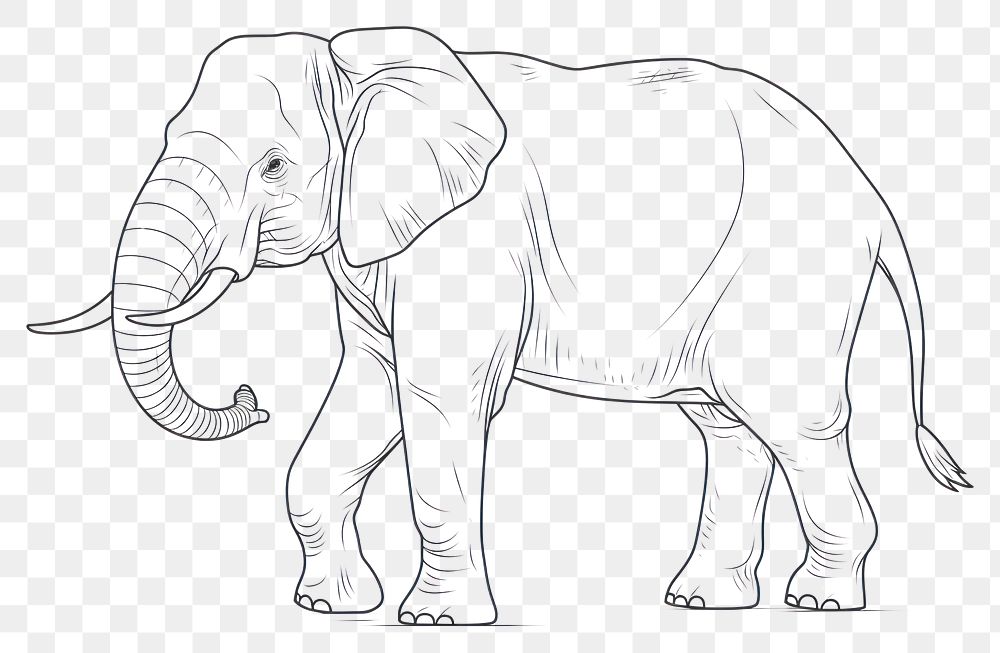 PNG Elephant sketch wildlife drawing