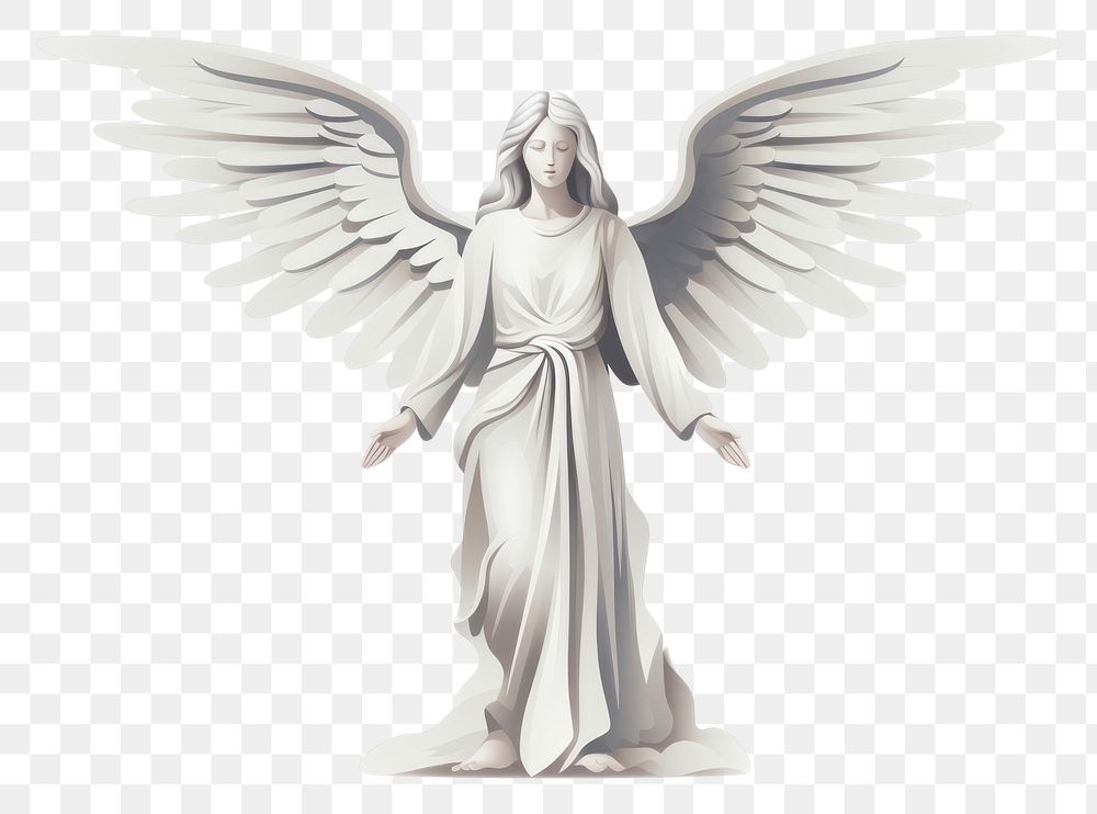 PNG Angel statue white adult white background.