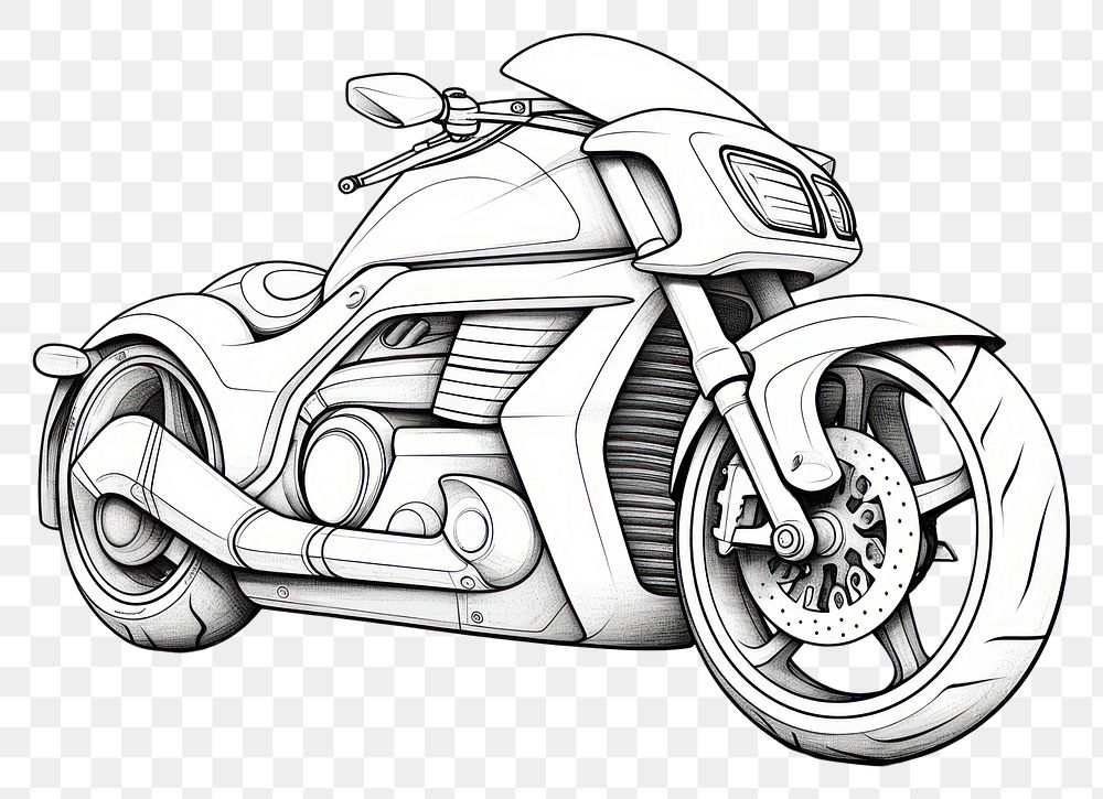 PNG Motorcycle sketch vehicle drawing.