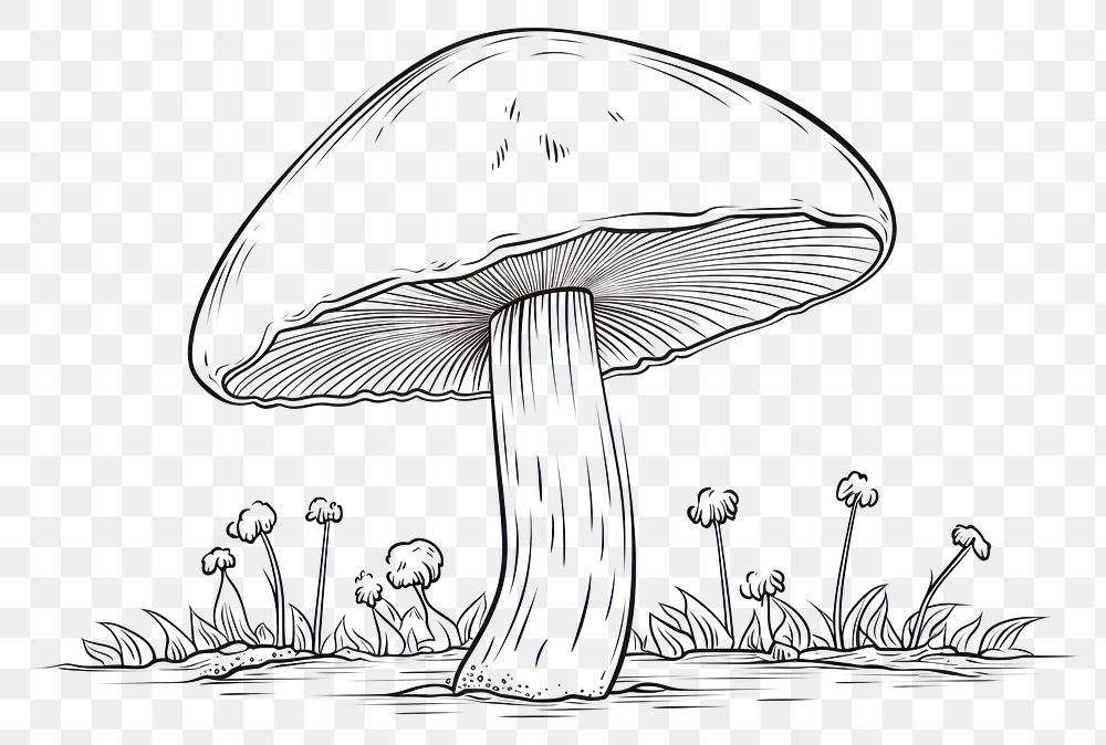 PNG Mushroom sketch drawing fungus