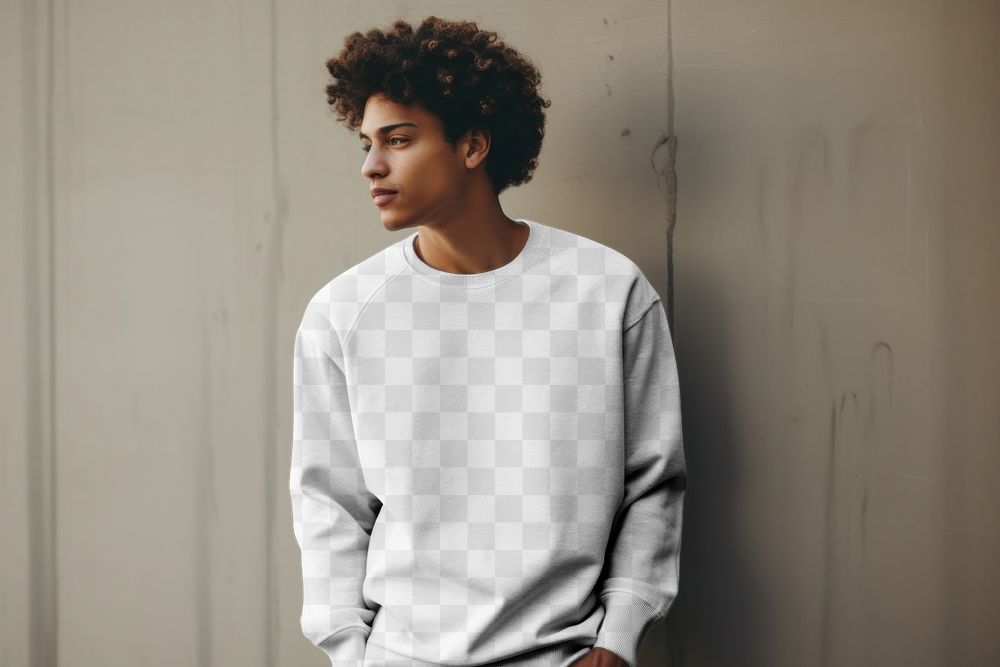 Men's sweater png mockup, transparent design