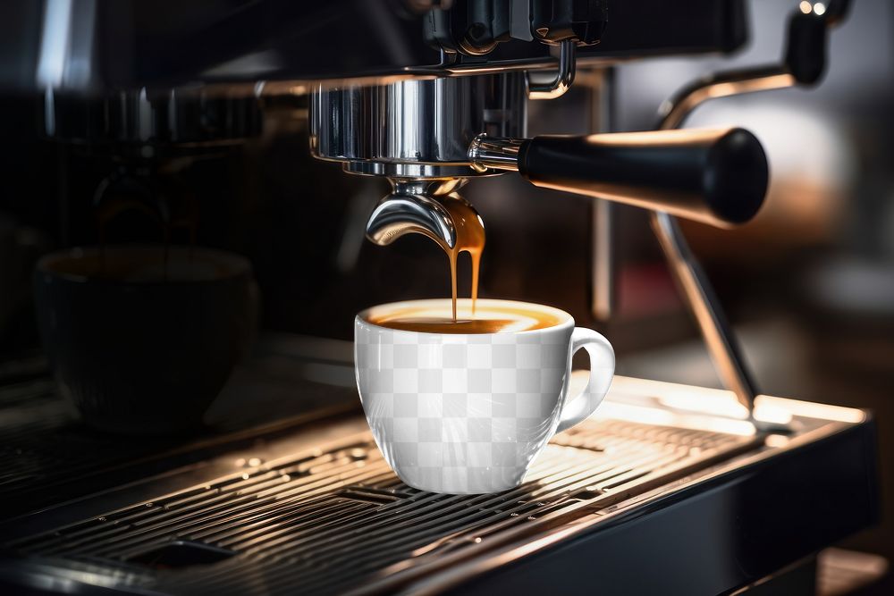 Espresso coffee cup png mockup, transparent design