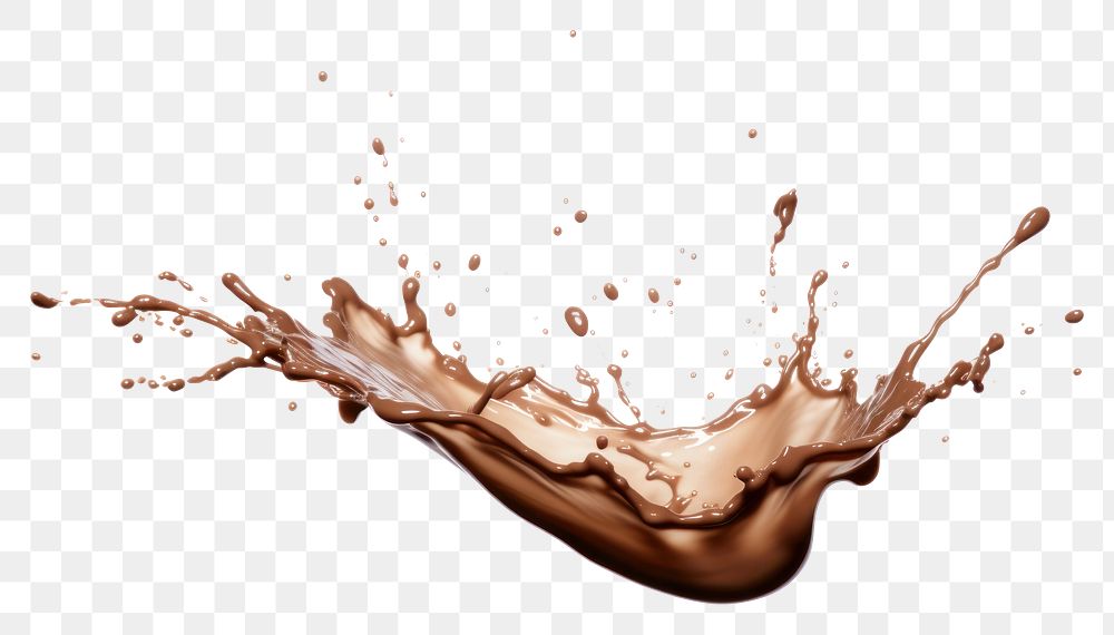 PNG Chocolate milk splash white background refreshment splattered.