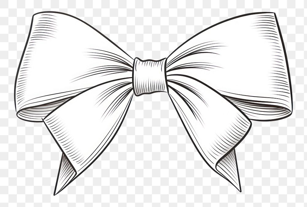PNG Ribbon bow sketch white line.