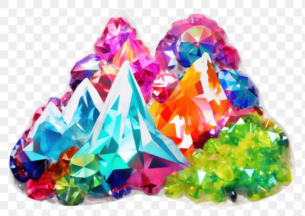 PNG Glitter mountain shaped jewelry crystal white background.