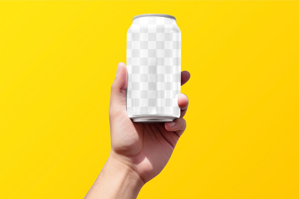 Soda can png packaging mockup, transparent design