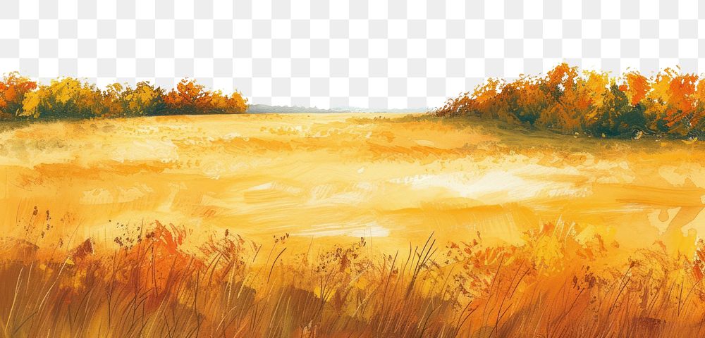 PNG Autumn painting field backgrounds.