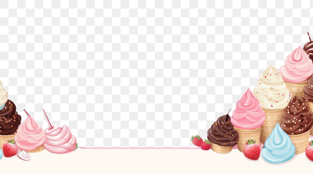 PNG Ice cream dessert cupcake icing.