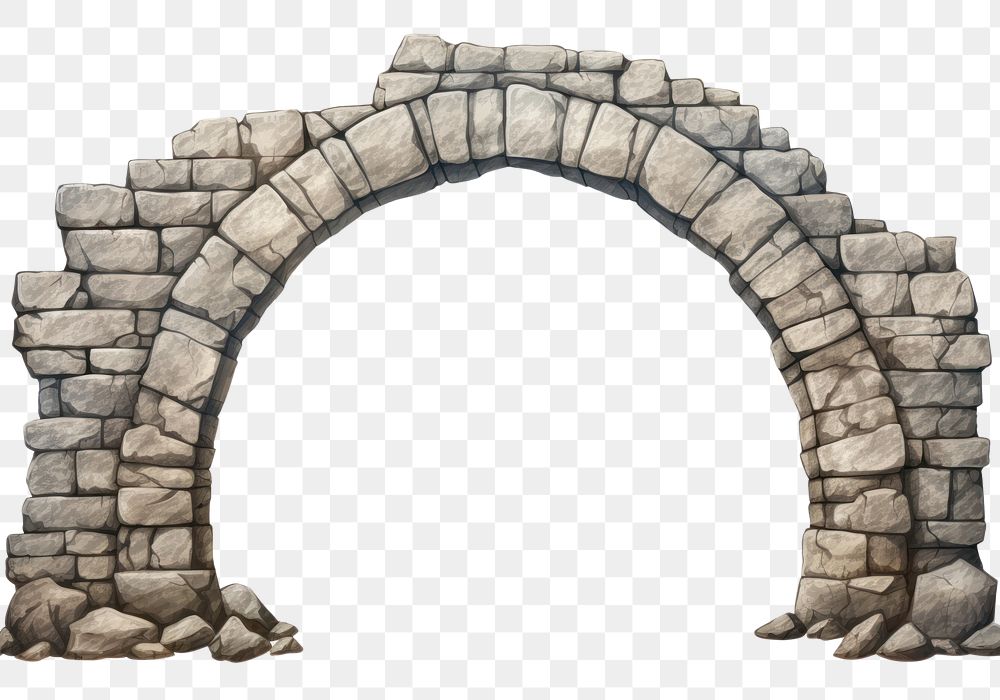 PNG Stone arch architecture white background fireplace