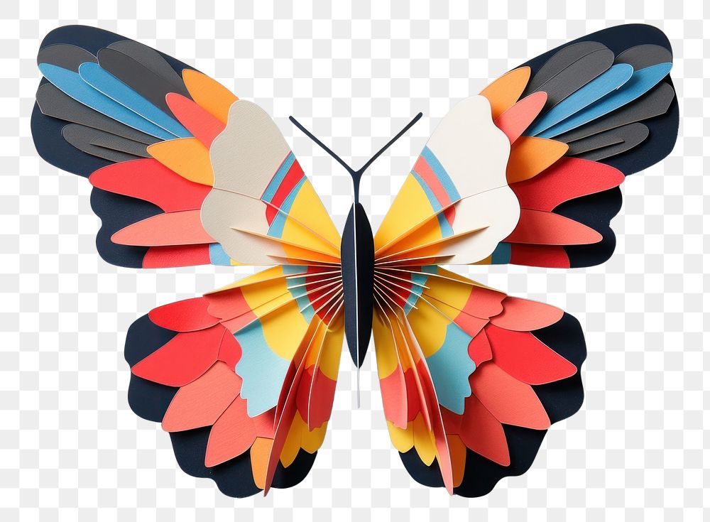 PNG Butterfly art paper gray background