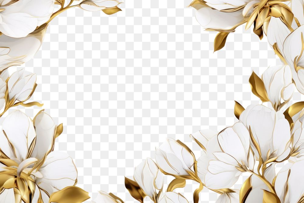PNG Magnolia flowers border frame backgrounds pattern petal