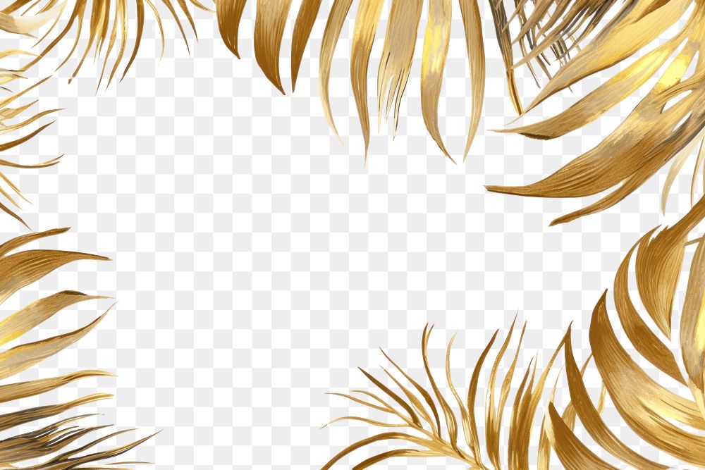 PNG Monstera leaves border frame backgrounds pattern gold.