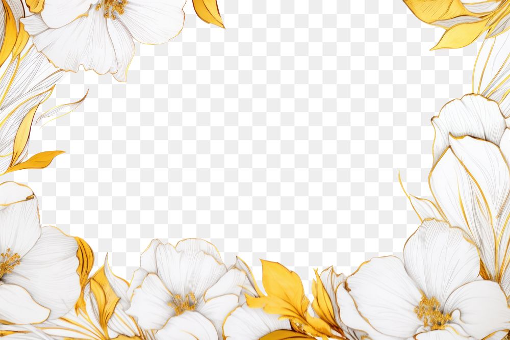 PNG Daffodil flowers border frame backgrounds pattern petal