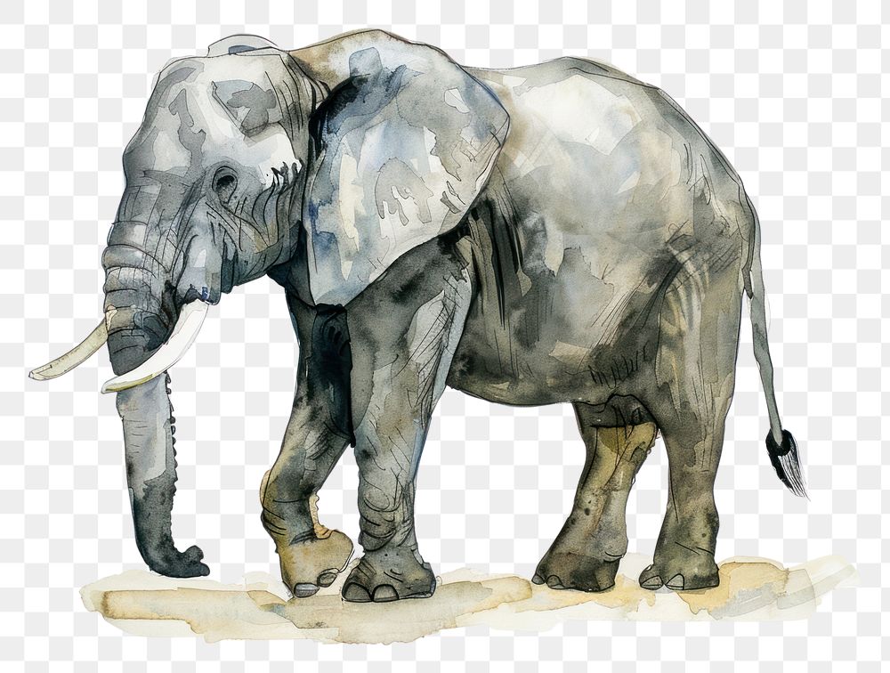 PNG Monochromatic elephant in safari wildlife animal mammal.