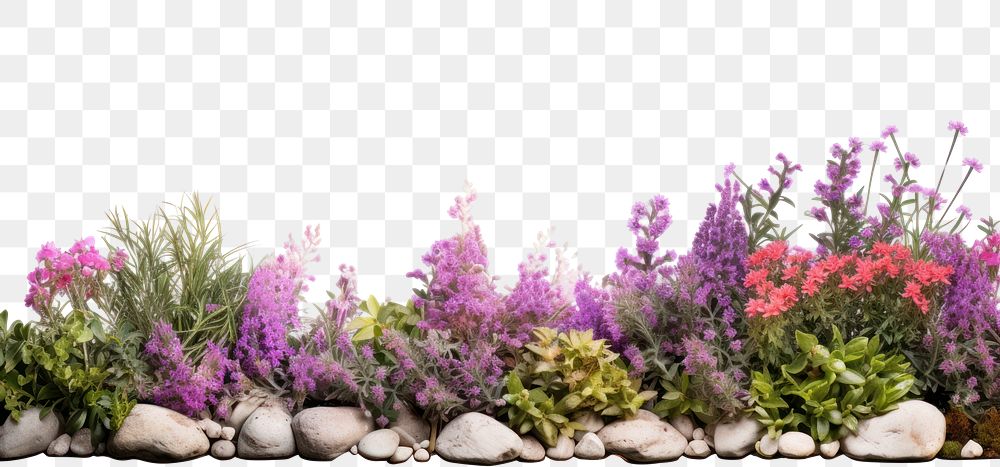 PNG Flower bushes nature border lavender outdoors purple.
