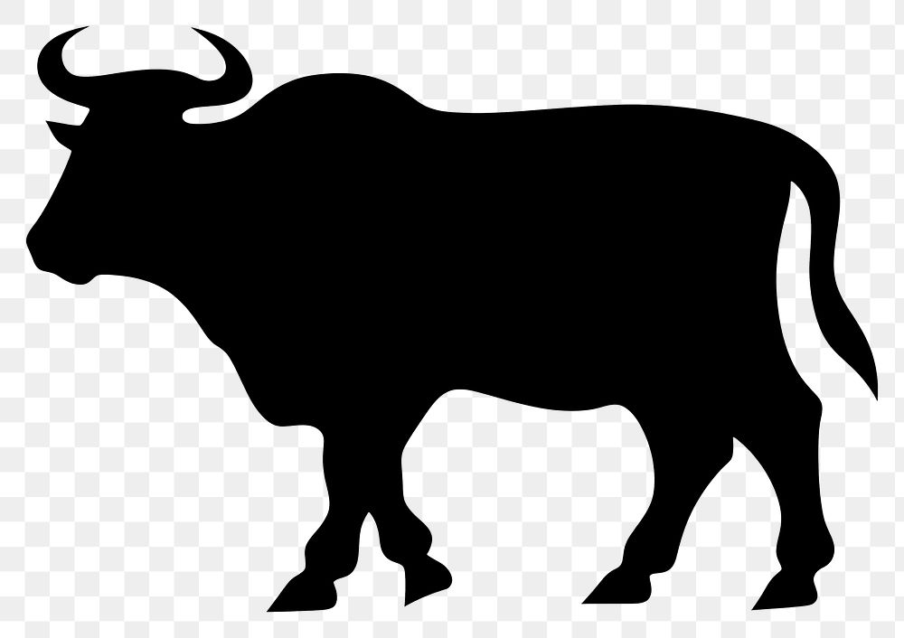 PNG Animal logo icon silhouette livestock buffalo.