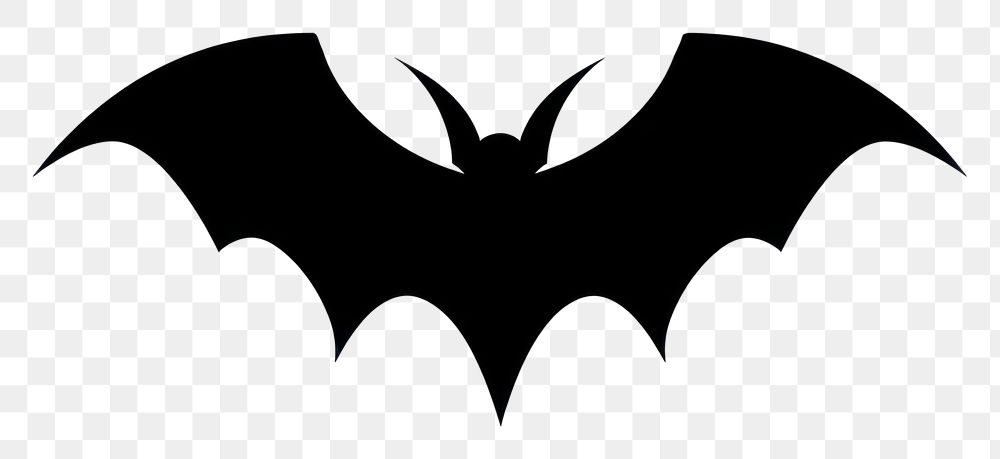 PNG Bat logo icon silhouette black monochrome.