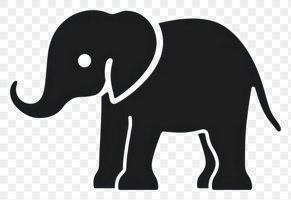 PNG Elephant icon logo silhouette wildlife animal.