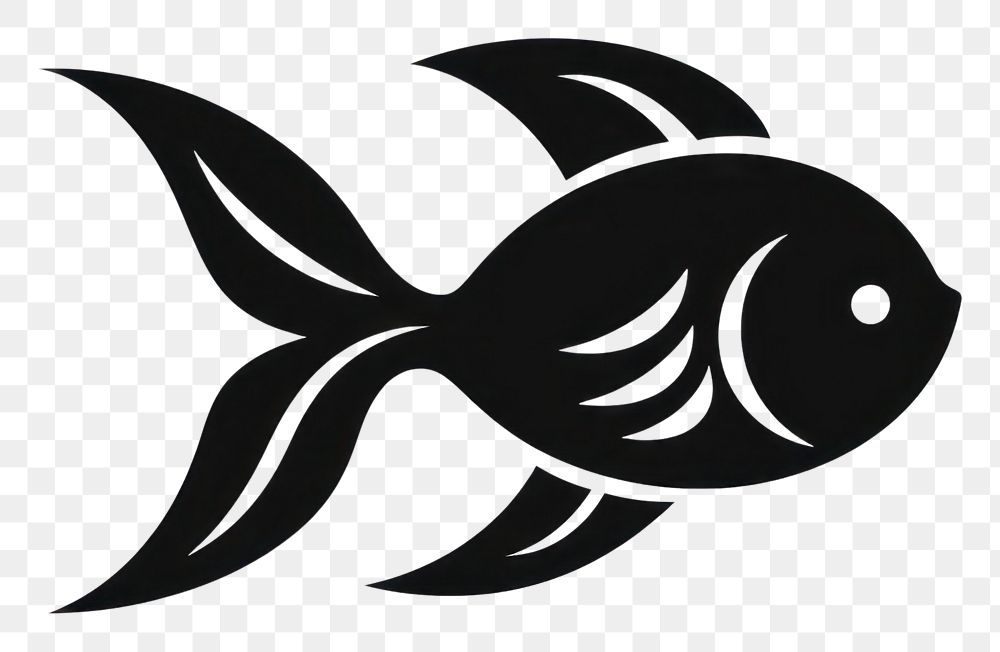 PNG Goldfish logo icon animal black monochrome.
