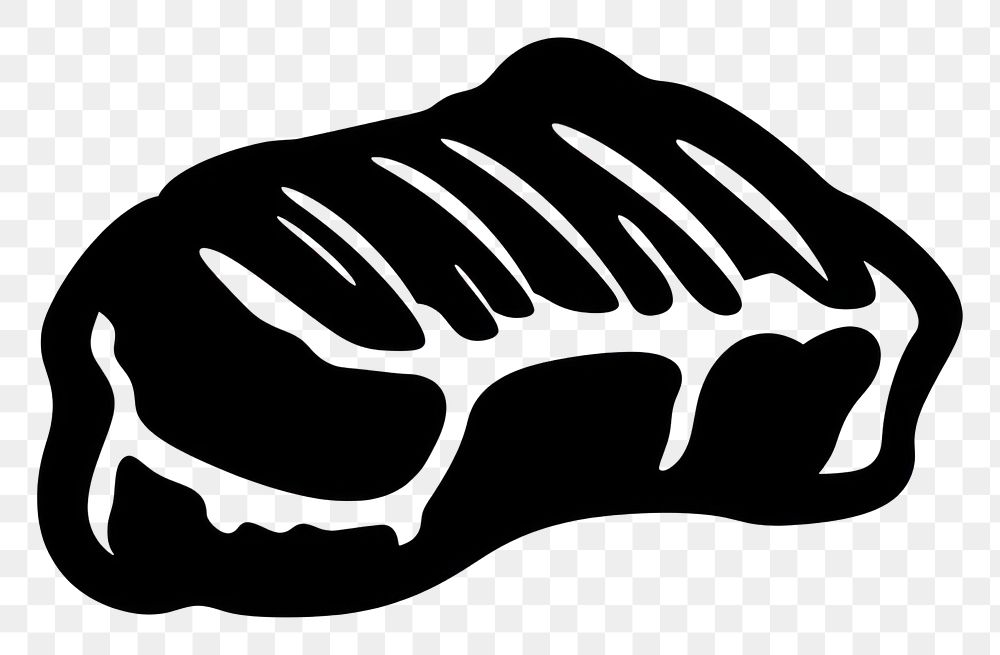 PNG Steak logo icon black white background monochrome.