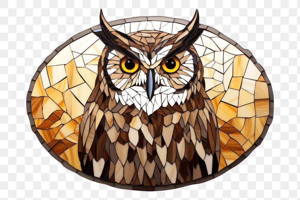 Mosaic tiles of owl art creativity pattern.