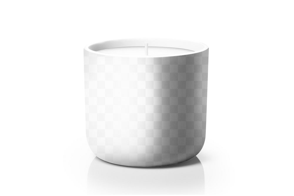 Aroma candle jar png mockup, transparent design