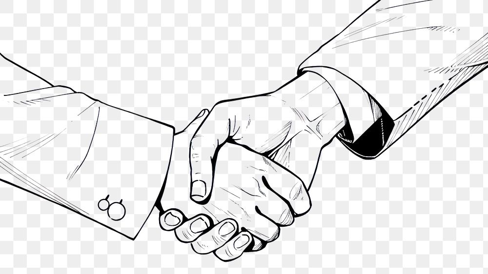 PNG Outline sketching illustration of a handshake cartoon transportation togetherness.