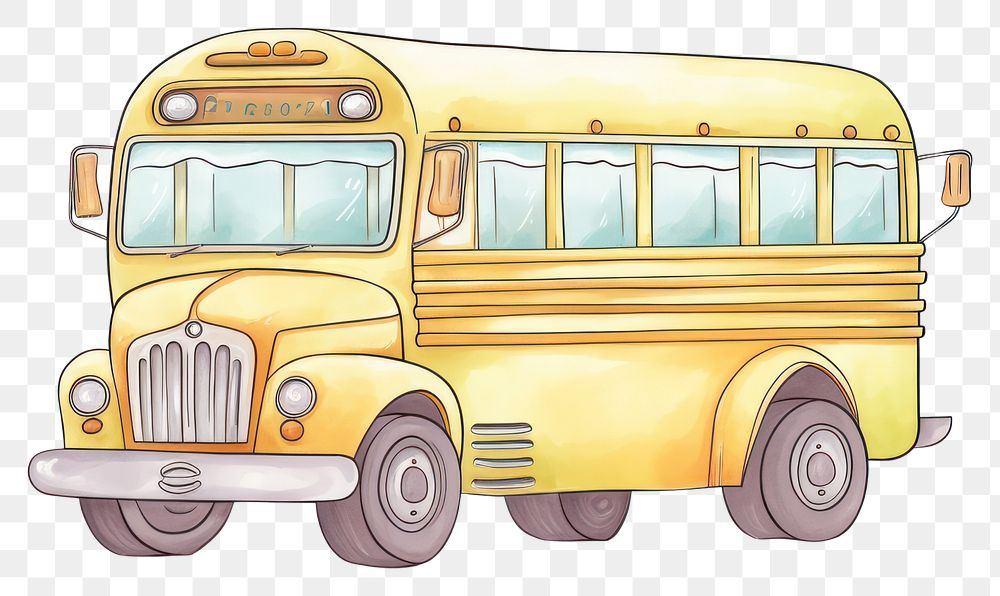PNG School bus vehicle wheel white background.