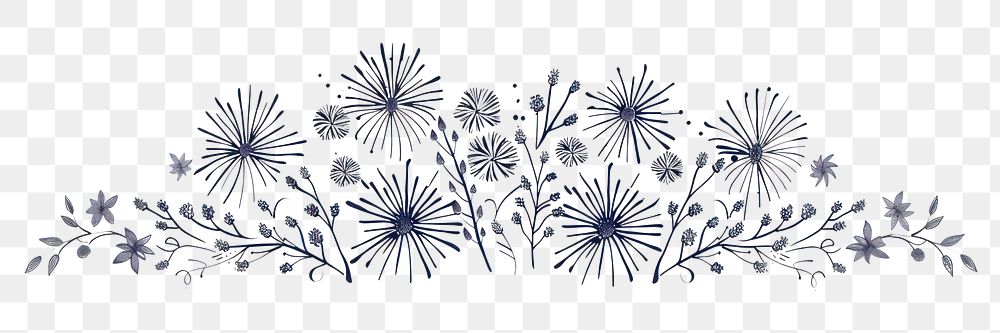 PNG Divider doodle boder fireworks pattern drawing flower