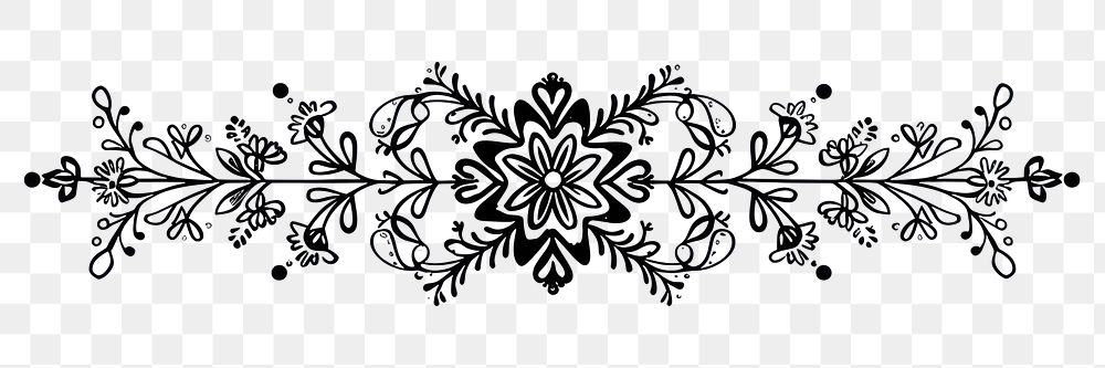 PNG Divider doodle lsnowmanly pattern white line.