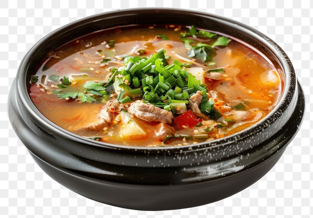 PNG Budae jjigae soup food stew.