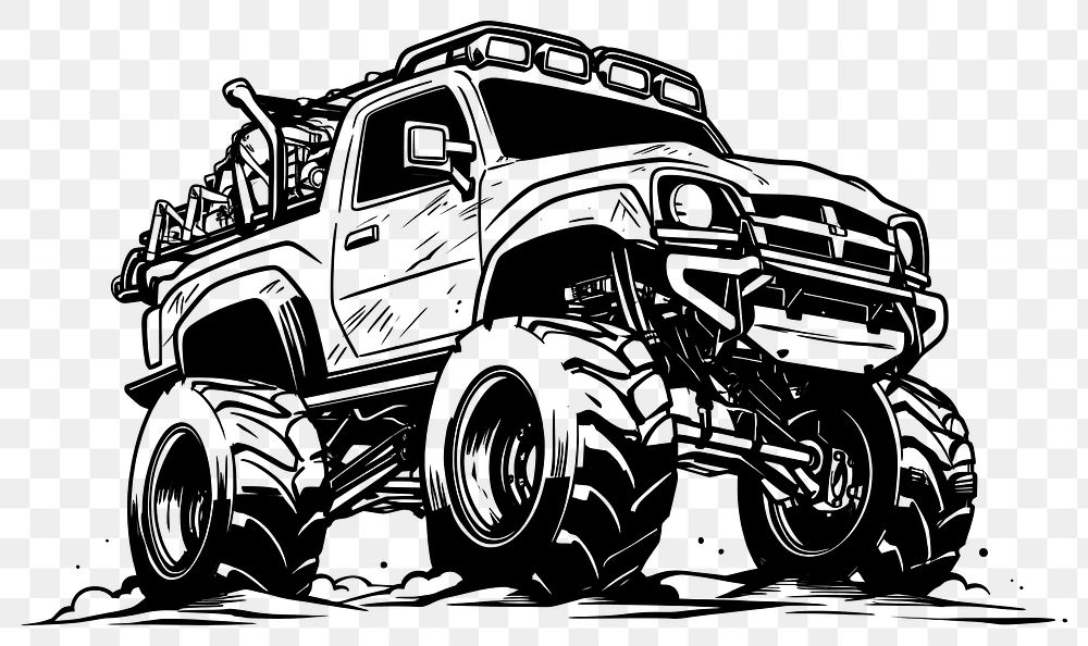 PNG Illustration of a truck sketch vehicle drawing.