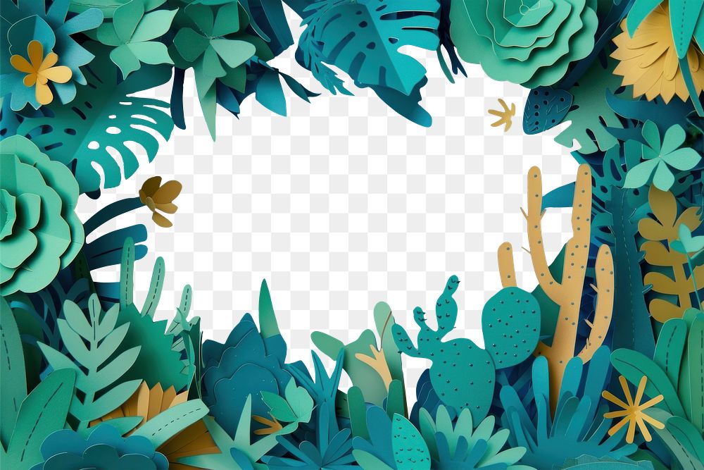 PNG Cactuses frame backgrounds outdoors painting.
