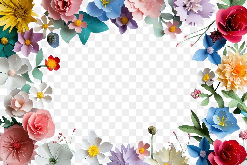 PNG Flower frame backgrounds pattern nature.