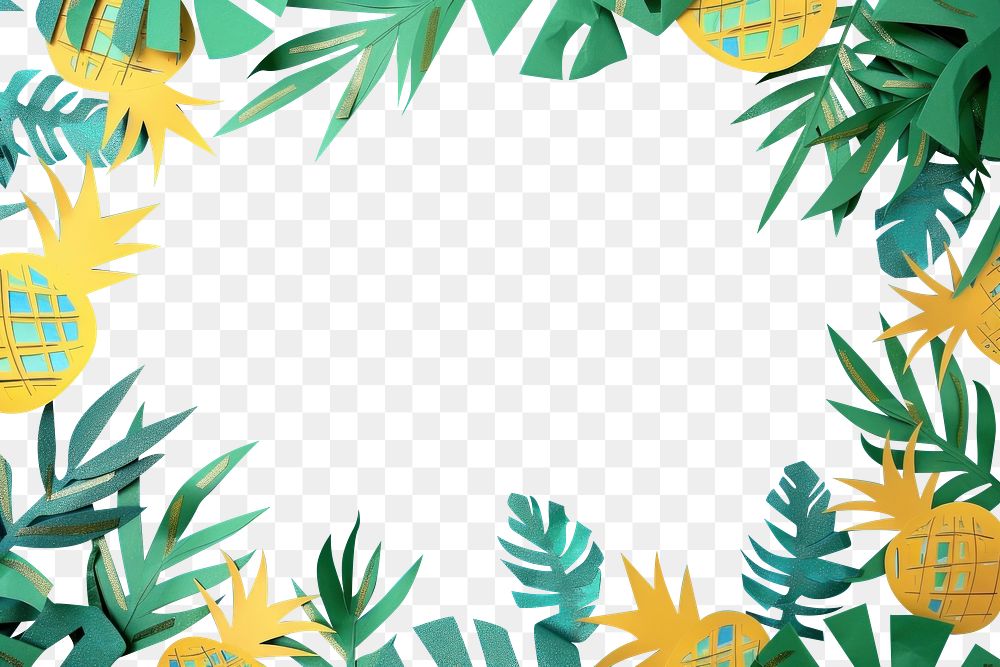 PNG Pineapples frame backgrounds outdoors nature.