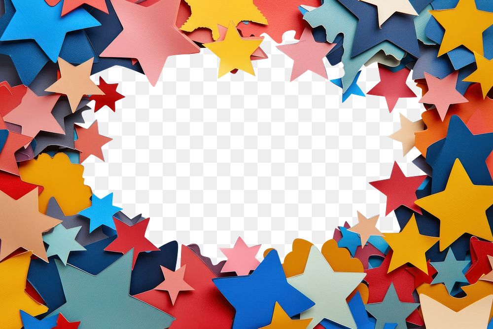PNG Stars frame backgrounds confetti paper.