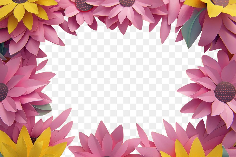 PNG Sunflower frame backgrounds petal plant.