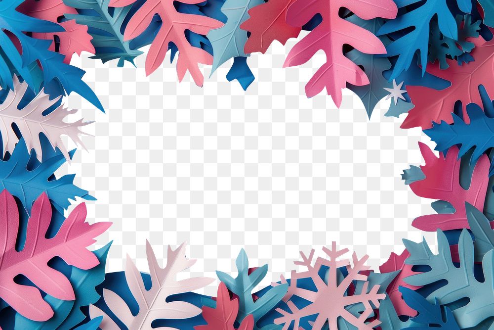 PNG Snowflakes leaves frame backgrounds plant leaf.