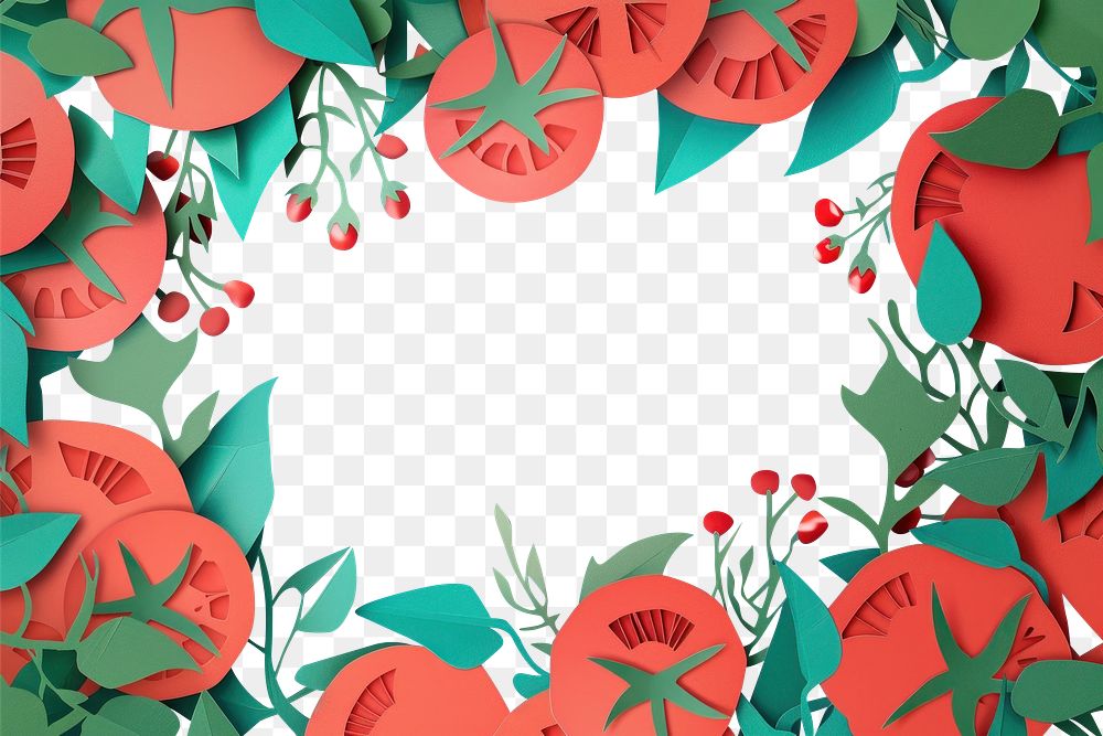 PNG Tomatoes frame art backgrounds pattern.
